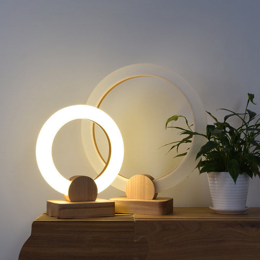 Wooden Art Nordic Style Circular Lamps