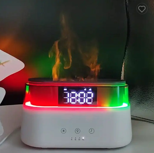 Elegant Alarm Clock Simulation Flame Humidifier